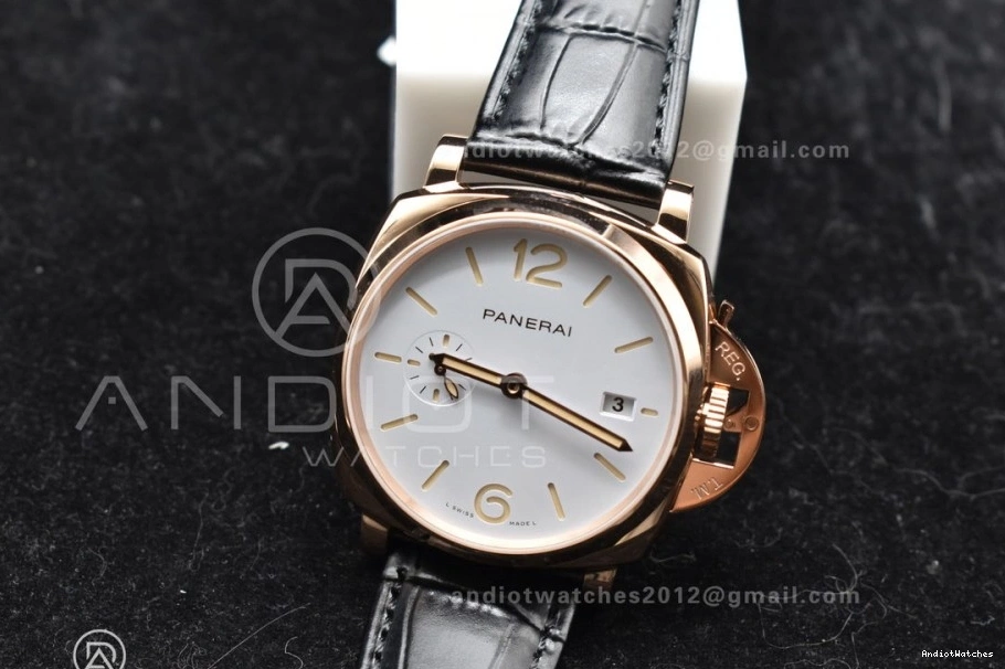 Dial P White Black OnTrend VSF 983 on Due 42mm Edition Strap Luminor PAM1336 Leather Best 0430